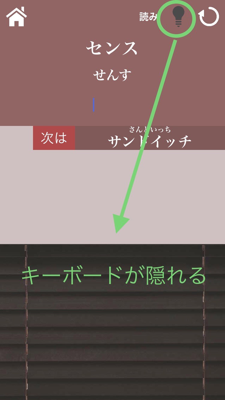 iPhoneのソフトキーボードがブラインドで覆われた